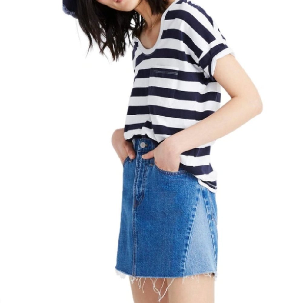 Rigid Denim A-Line Denim Mini Skirt Madewell